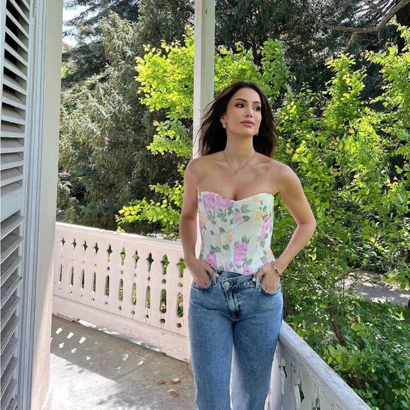 ZARA FLORAL CORSET TOP - Picture 11 of 16